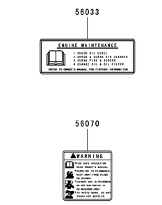 Kawasaki Fr730v-As05 Engine Labels Diagram and Parts List for Z-FORCES60 (17AI5GHD-17AI5GHD010)(2012) Cub Cadet Lawn Tractor